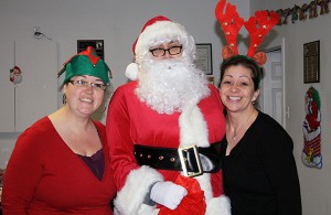 Santa with his elf and reindeer made a special early Christmas visit to the Café!