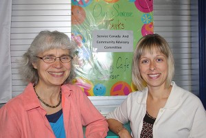 Esther Oosterbaan and Danielle Shea, member of the Community Advisory Committee, co-sponsors of June's Community Café.